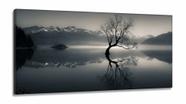 Quadro Decorativo Arvore Seca Rio Sala Quarto em Tecido Canvas