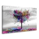 Quadro Decorativo Árvore Vida Colorida Abstrata em Tela Grande para Sala Quarto Escritório Arte Moderna 60x90cm