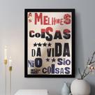 Quadro Decorativo As Melhores Coisas da Vida 24x18cm - com vidro
