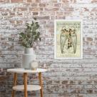 Quadro Decorativo Asas Com Flores Vintage 33x24cm - com vidro
