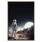 Quadro Decorativo Astronauta e Lua Moldura Cx Alta 40x60