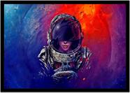 Quadro Decorativo Astronauta Ficção Científica Planetas Galáxias Salas Quartos Com Moldura RC020