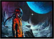 Quadro Decorativo Astronauta Ficção Científica Planetas Galáxias Salas Quartos Com Moldura RC024