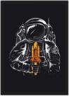 Quadro Decorativo Astronauta Foguete Sorvete Lua Planetas Espaço Moldura Salas Quartos