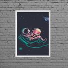 Quadro Decorativo Astronauta Galaxia 24x18cm Quadro Decorativo Astronauta Galaxia 24x18cm