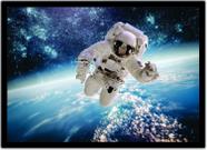 Quadro Decorativo Astronauta Lua Espaço Com Moldura Salas Quartos