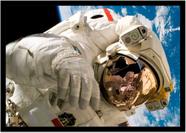 Quadro Decorativo Astronauta NASA Espaço Planetas Galáxias Salas Quartos Com Moldura RC027