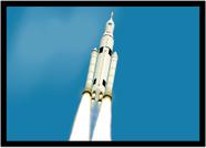 Quadro Decorativo Astronauta NASA Foguete Ônibus Espacial Nave Lojas Salas Quartos Com Moldura RC042