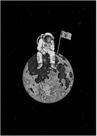 Quadro Decorativo Astronauta NASA Humor Planetas Galáxias Lojas Salas Quartos Com Moldura RC036