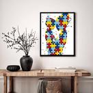 Quadro Decorativo Autismo Mãe Filho - 70x50cm