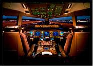 Quadro Decorativo Avião Aeronave Cockpit Cabine Escritório Salas Quartos Com Moldura RC019
