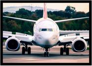 Quadro Decorativo Avião Boeing 747 Branco Aeronave Escritório Salas Quartos Com Moldura RC004