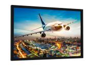 Quadro decorativo - avião sobre cidade - aviação - viagem de avião