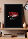 Quadro Decorativo Ayrton Senna F1 Memoravel Com Vidro Tamanho:21cm x 30cm (A4)