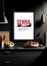 Quadro Decorativo Ayrton Senna McLaren F1 Com Vidro Tamanho:21cm x 30cm (A4)