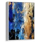 Quadro decorativo Azul da Noite com Traços Dourados Abstratos - Art Canvas