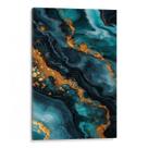Quadro decorativo Azul das Profundezas com Traços Dourados - Art Canvas Quadro decorativo Azul das Profundezas com Traços Dourados - Art Canvas
