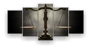 Quadro Decorativo Balança Da Justiça Direito 5 Peças