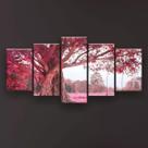 Quadro Decorativo Balanço Na Árvore Rosa 129x61 Sala Quarto