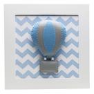 Quadro Decorativo Balão Chevron Azul Quarto Bebê Infantil Menino
