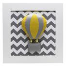 Quadro Decorativo Balão Chevron Cinza Quarto Bebê Infantil Menina Menino