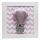 Quadro Decorativo Balão Chevron Rosa Quarto Bebê Infantil Menina