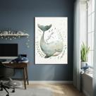 Quadro Decorativo Baleia Adorável 70x50cm Mold Preta