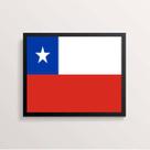 Quadro Decorativo Bandeira Chile 45x34cm - com vidro