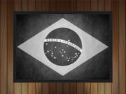 Quadro Decorativo Bandeira Do Brasil Preto e Branco Com Moldura Decorações Interiores Quadro Decorativo Bandeira Do Brasil Preto e Branco Com Moldura Decorações Interiores