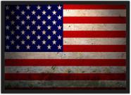 Quadro Decorativo Bandeira Dos Estados Unidos Com Moldura Decorações Interiores