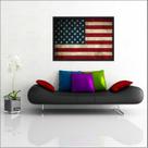 Quadro Decorativo Bandeira Dos Estados Unidos Decoração Com Moldura