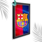 Quadro Decorativo Barcelona FC + Vidro 33x25 Escritório Sala