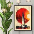 Quadro Decorativo Barco A Vela 24x18cm