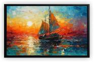 Quadro Decorativo Barco Abstrato Escritórios Salas Tela Canvas Premium G02