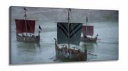 Quadro Decorativo Barco Da Série Vikings Sala em Tecido Canvas 130x60 Quadro Decorativo Barco Da Série Vikings Sala em Tecido Canvas 130x60