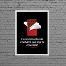 Quadro Decorativo Barra De Chocolate 33x24cm - com vidro