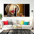 Quadro Decorativo Barril Vinho Taça 140x65