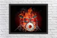 Quadro Decorativo Bateria Instrumentos Quartos Salas Decorações Com Moldura