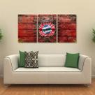 Quadro Decorativo Bayern Munchen Tela Em Tecido 3 Peças 1Res