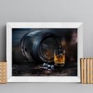 Quadro Decorativo Bebida Bar Whisky 22x32cm Moldura Branca