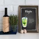 Quadro Decorativo Bebida Mojito 33x43 com Moldura Marrom