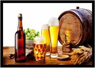 Quadro Decorativo Bebidas Chope Cervejas Choperias Pub Bares Lanchonetes Com Moldura RC059