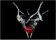 Quadro Decorativo Bebidas Drink Coquetel Taça Pub Bares Lanchonetes Com Moldura RC024