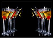 Quadro Decorativo Bebidas Drink Coquetel Taças Pub Bares Lanchonetes Com Moldura RC023