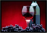 Quadro Decorativo Bebidas Vinho Adega Uvas Pub Bares Lanchonetes Com Moldura RC032