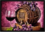 Quadro Decorativo Bebidas Vinho Adega Uvas Pub Bares Lanchonetes Com Moldura RC033