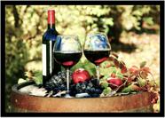 Quadro Decorativo Bebidas Vinho Adega Uvas Pub Bares Lanchonetes Com Moldura RC070