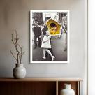 Quadro Decorativo Beijo Casal Retrô - 70x50cm