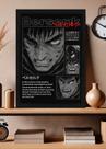 Quadro Decorativo Berserk Guts em Fúria Com Vidro Tamanho:21cm x 30cm (A4)