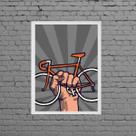 Quadro Decorativo Bike Revolution 45x34cm - com vidro